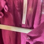 Free People  Top Long Sleeve in Magenta with Lace Detail Cold Shoulder, Size Small Photo 2