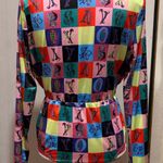 Deep plunge neck colorful bodysuit size L Size L Photo 5