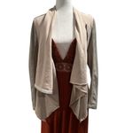 BLANK NYC  ASYMMETRICAL JACKET FAUX LEATHER DRAPEY TAN-BEIGE MOTO S Photo 2