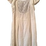 Ark & Co. White Cotton dress open back lace insert ruffles S whimsical fun cute Photo 0