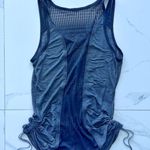 Lululemon top size 6 gray black mesh cinch run Photo 0