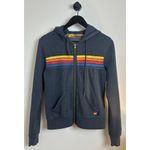 Aviator Nation 5-Stripe Zip Hoodie in Charcoal Size X-Small Photo 2