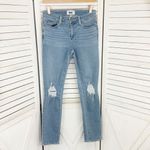 Paige Skyline Ankle Peg Ella Destructed Jeans Blue Size 26 Mid Rise Stretch Photo 7