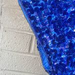 Relin Vintage Blue Sequin Maxi Dress Formal Gown Beaded 100% Silk Dynasty 1980s Size L Photo 5