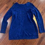Daisy Fuentes  Royal Blue And Black Long Sleeve Tunic Knit Sweater Size Medium Photo 2