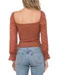 Raga  Elle Smocked Top‎ in Burnt Orange Sz XS NWT Anthropologie Boho Photo 1