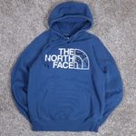 The North Face Womens Blue Half Dome Hoodie Pullover Logo Camo Graphic Size S Photo 3