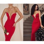 House Of CB  SET ‎ 'Lydia' Red Rose Plunge Corset Martinez Skirt NWOT size XS Photo 8