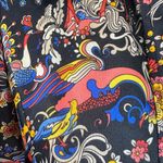 Vintage 70s Eleanor Brenner Polyester Dagger Collar Shirt Psychedelic XS Small Black Photo 3