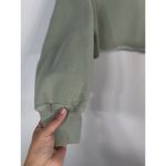 Aritzia TNA Cozy Fleece Boyfriend Cropped Pullover Sweatshirt Green Women’s Sz 2 Photo 9