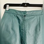 VTG Women's Sz: 8 Aqua Blue Split Hem Leather Pencil Skirt. Snap & Zip Closure. Photo 9