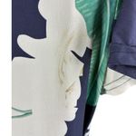 Wrap Dress Tropical Leaf Print Blue White Green Short Sleeve Ruffle Size M Size M Photo 4