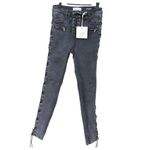 NWT Laulia size 4 lace front lace sides of legs black denim Photo 1