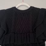 Cleobella NEW Zofia Organic Cotton Knit Ruffle Sweater Vest Black XS Photo 7