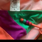 Damsel 2 Piece swimsuit bikini set colorblock teal green and coral size large Photo 5