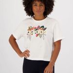 Adidas  x Farm Rio Women's Cropped White Graphic Tee Photo 0