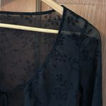 Women's Teen Girl Black Lacey Crop Cardigan Size Small Photo 1