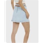 We Wore What NWT  Cut Out Denim Mini Skirt Women's L Blue Light Wash High Waist Photo 5