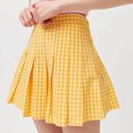 Urban Outfitters Yellow Plaid UO Katie Plaid Pleated Mini Skirt Photo 1