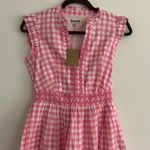 NWT Boden Wren Tiered Midi Dress Salmon Pink Gingham Size US 2 R UK 6 R Photo 2