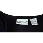 Fashion Bug Vintage Plus Size 14 Black Embroidered Floral Knee Length Dress Short Sleeve Photo 6