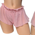 Rachel Roy  women’s extra large sheer pink sleep shorts ruffle elastic waistband Photo 0