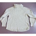 st. john's bay Women's Ivory Cable Knit Turtleneck Sweater Size L Photo 1