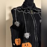 Preloved Paul Harris Design Black and White Halloween Zip Up Vest size small Photo 1