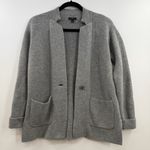 Talbots  Petite Small Gray Lambswool Knit Blazer Cardigan Pockets single button Photo 0