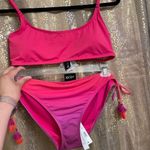 Bleu Rod Beattie Cotton On Pink Purple Ombre Tassel Bikini Set Large/12 NWT Photo 1