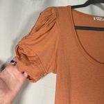 Free People Intimately  Orange Puff Sleeve Cotton Bodysuit Small Photo 7