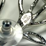 Oscar de la Renta NWT  Floral Bouquet Drop Earrings Silver Color Photo 10