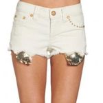 Affliction NEW Vikki Studded White Cut Off Shorts Y2K Size 28 Photo 1
