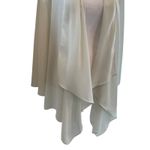 Soft Surroundings  Open Front White Floral Draped Cardigan Large Lightweight Photo 2