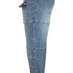 Maniere De Voir Blue Cut-Out High Rise Straight Leg Medium Wash Denim Jeans 10 Photo 1