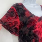 Sienna Grace Velvet Burnout Asymmetric Womens Top Sz M Y2K Holiday Goth Artsy Red Size M Photo 3