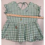 Disney Winnie the Pooh Gingham Top Womens Medium Embroidered Peplum Plaid Ruffle Photo 3