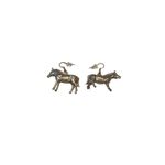 Brushed silver copper toned horse earrings mustang Silver Photo 7