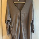 Venus  3/4 ZIP TUNIC TOP GREY COLOR WITH GUNMETAL ZIPPER 3/4 SLEEVE
SIZE LARGE Photo 0