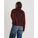 Madewell  Brushed Polo Sweater Size XXS Burgundy Oversized Shaggy Soft Chic Photo 11