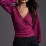 Anthropologie NWT By Anthropologies PLUM Lace-Sleeve Sweater Top Photo 1