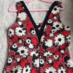 ZARA short dress small, lovely red/pink black white flowered pattern Photo 3