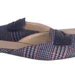 J.Crew Tweed Loafer Navy Blue Plaid Slip-On Mules Flats Photo 1