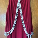 Impressions red and white sleeveless tassel dress size M Photo 9