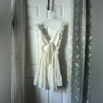 Trixxi  Floral Ruffle babydoll mini Dress back cut out back tie sz M Photo 6