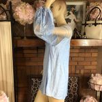 BLUE LACE TOP WITH MESH YOKE AND PUFFED SLEEVES (2X) Photo 2