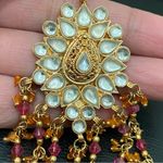 Unsigned Pink/Gold Bohemian Long Beaded Chandelier Festival Boho Earrings 35.5g Photo 12