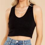 ‎Racerback Cropped Tank Top Black Size M Photo 5
