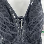 Becca  Swimsuit Size Large One Piece Black Crochet NWT Plunge V-Neck Color Play Photo 10