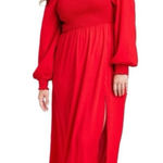 La Ligne x Target Red Smocked Maxi Dress Long Sleeves Women’s Size XL Photo 0